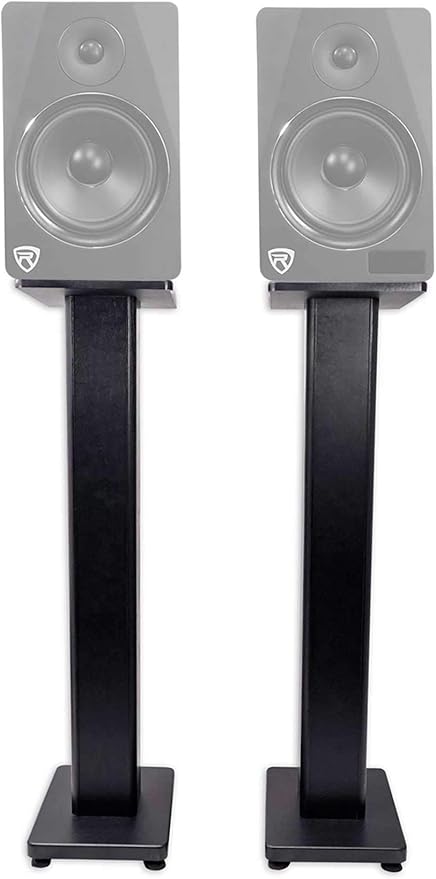 Rockville Pair RHTSB 36 Inch Bookshelf Speaker Stands, High-Performance Wood by Rockville