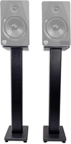 Rockville Pair RHTSB 36 Inch Bookshelf Speaker Stands, High-Performance Wood by Rockville