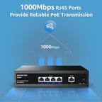 5 Port Gigabit PoE Switch, AUMOX PRO SG305P 4 Port PoE Gigabit Ethernet - Image 2