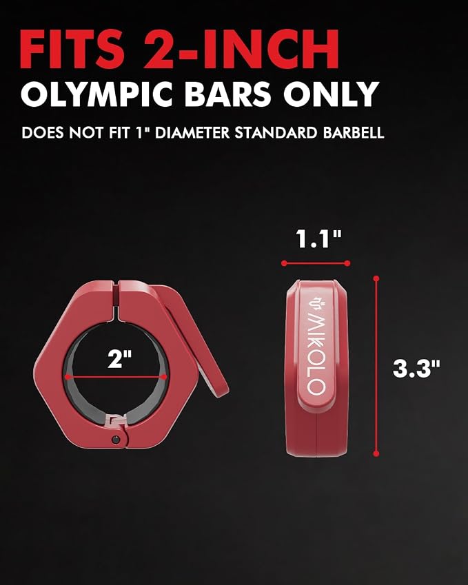 Mikolo Barbell Clamps, 2-Inch Olympic Barbell Clips - Image 7