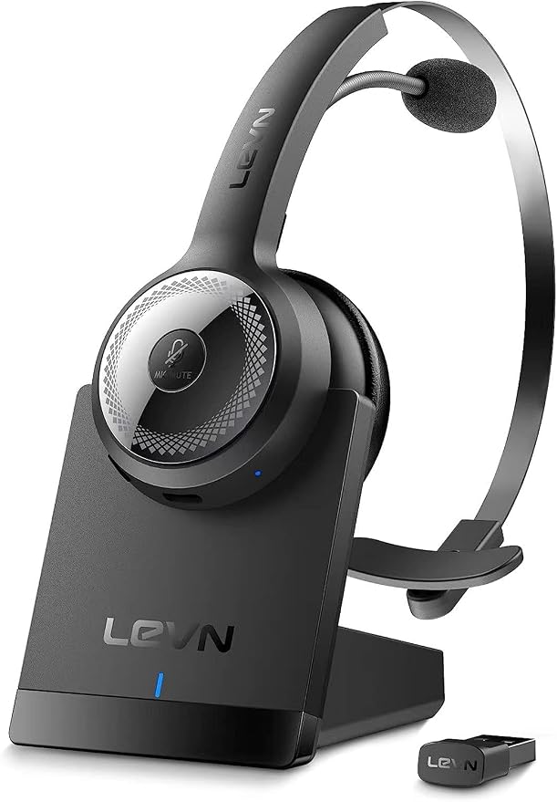LEVN Bluetooth 5.0 Headset, Wireless Headset by LEVN