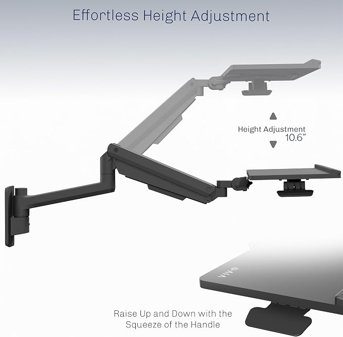 VIVO Sit-Stand 24 Inch Pneumatic Spring Keyboard and Mouse Tray Wall Mount - Image 5