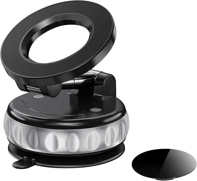 Vacuum Suction Magnetic Phone Holder, 2025 Upgraded Foldable Retractable Magnet by BomSaluka