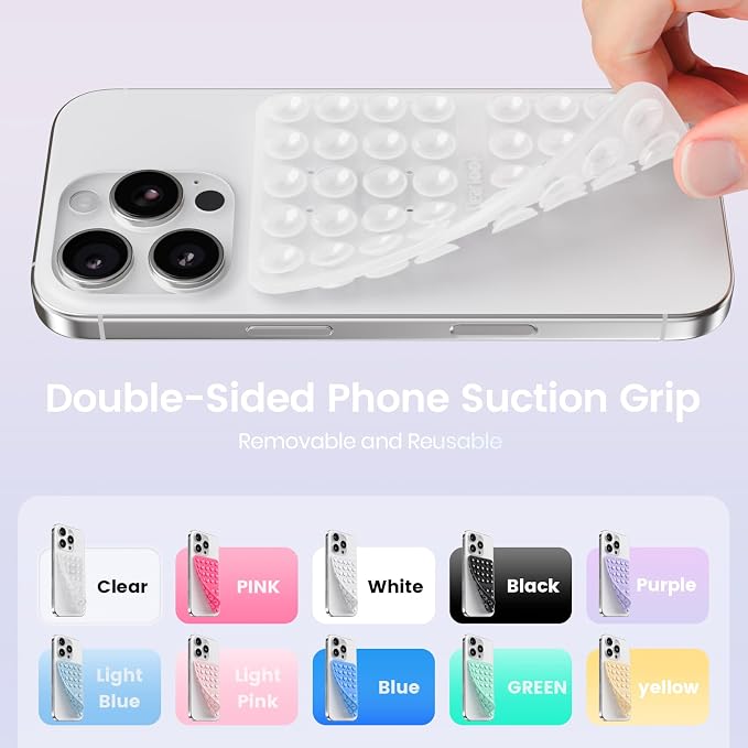Klearlook Silicone Suction Cup Phone Case Mount Double Sided, Sticky Phone Grip - Image 2