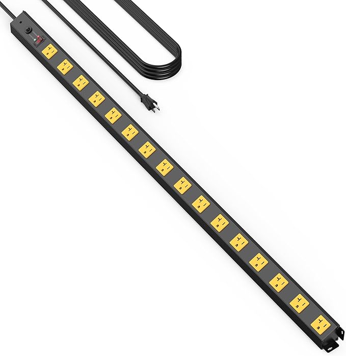 HHSOET 16 Outlet Long Power Strip, 10FT Heavy Duty Power Strip by HHSOET
