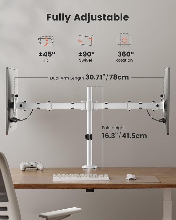 ErGear Fully Adjustable Dual Monitor Mount - Image 4