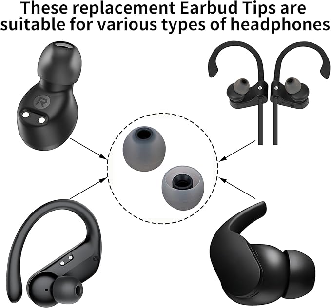 Earbud Tips Ear Bud Tips Soft Anti Slip Washable and Reusable Silicone - Image 3