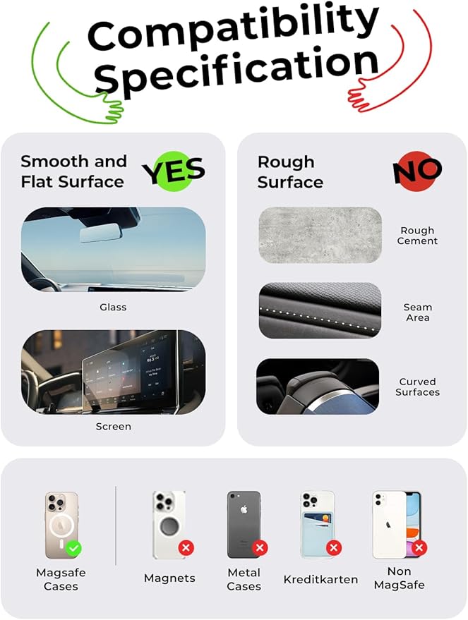 LISEN Suction Cup Phone Mount, Vacuum Magnetic Phone Holder, 360° Adjustable - Image 4