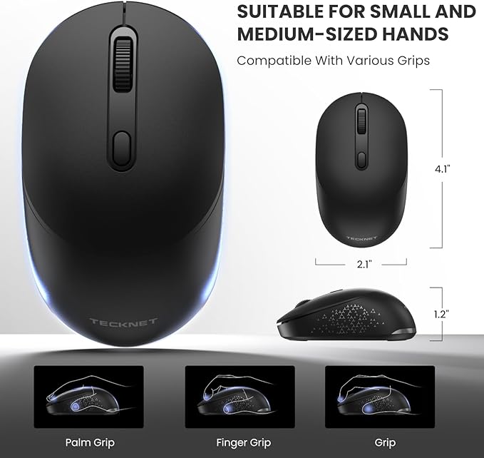 TECKNET Bluetooth Wireless Mouse, Compact & Portable, Silent Click, Ergonomic - Image 7