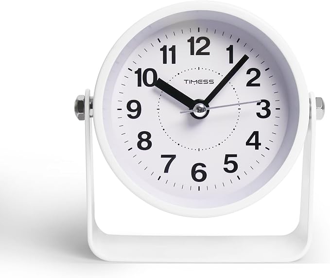 Analog Alarm Clock, Silent Non-Ticking Quartz Movement, Battery-Operated - Image 2