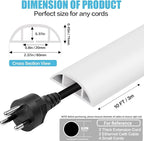 Floor Cord Cover Cavity 0.8"x0.37" Self Adhesive Cord Hider, 10FT Low Profile - Image 2