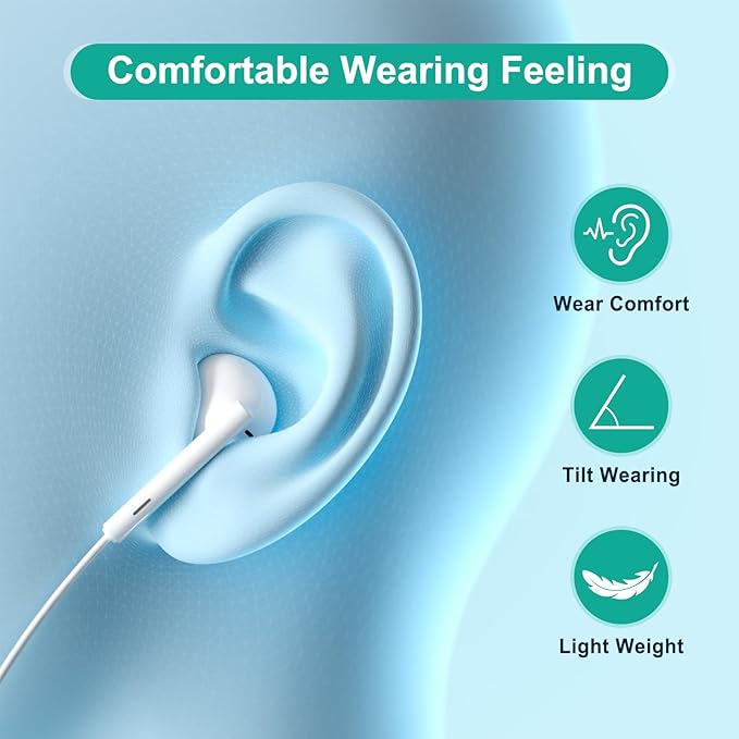 USB C Headphones for iPhone 17 16 15, Wired Headphones USBC for iPad Pro Air - Image 7