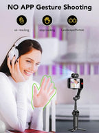 Gimbal Stabilizer for Smartphone, NO APP Tracking, 20CM Extension Rod, Face & - Image 2