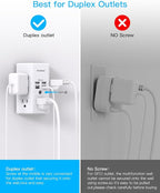 One Beat Surge Protector Wall Outlet Extender, 5 Outlets & 4 USB Ports - Image 3