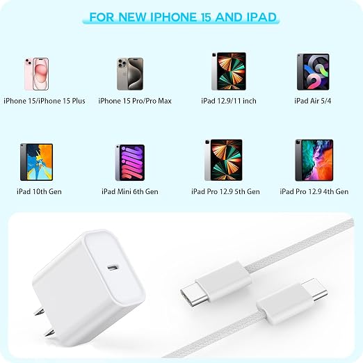 10FT Apple iPhone 16 15 Charger, iPad Pro/Air/Mini - Image 3