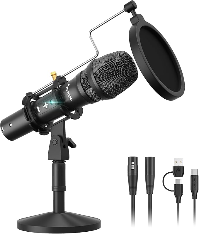 MAONO USB/XLR Podcast Dynamic Microphone, Studio Mic Kit by MAONO
