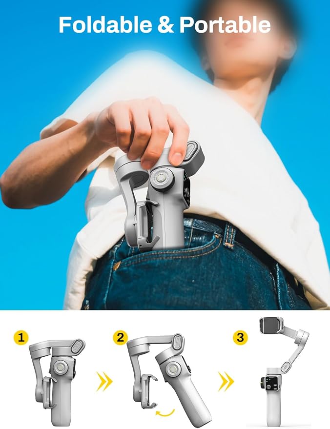 Gimbal Stabilizer for iPhone & Android, 3-Axis Phone Gimbal - Image 7