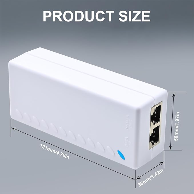 Gigabit PoE+ Injector – Converts Non-PoE to PoE+, 30W Power, Plug & Play - Image 6