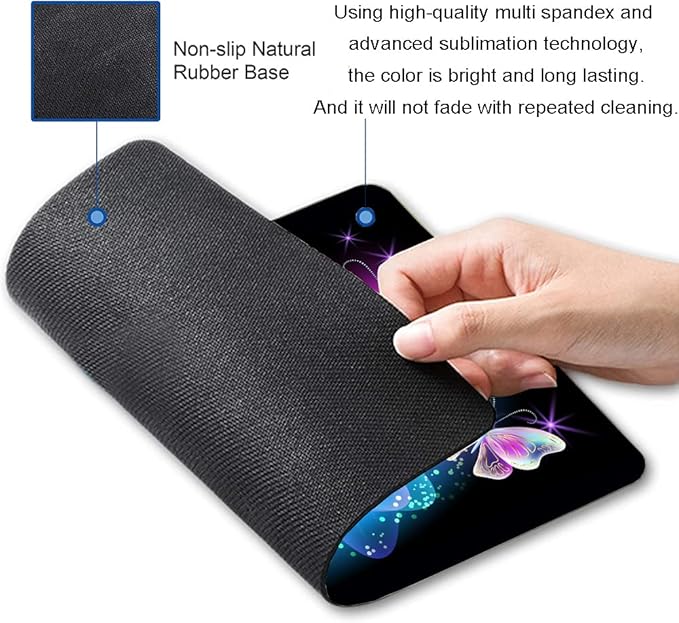 IMAYONDIA Glowing Night Pink Butterflies Mouse Mat - Image 2