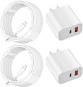 iPhone Charger Fast Charging Block, Dual Port Fast Apple iPhone Charger2Pack by SpeedScope