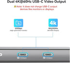 USB C Hub with Dual 4K@60Hz Displayports, 2 USB-A & 2 USBC 3.2 10Gbps Ports - Image 4