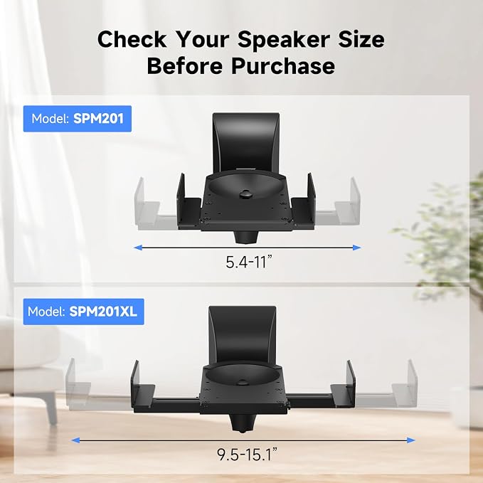 suptek Large Dual Side Clamping Bookshelf Speaker Wall Mounting Bracket - Image 2