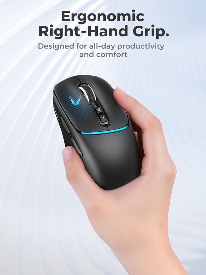 R108 Bluetooth Wireless Mouse – Dual Bluetooth ＆ 2.4GHz USB Receiver, 4 DPI - Image 3