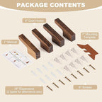 VIS'V Walnut Wall Hooks, Wall Mount Wooden Coat Hooks - Image 6