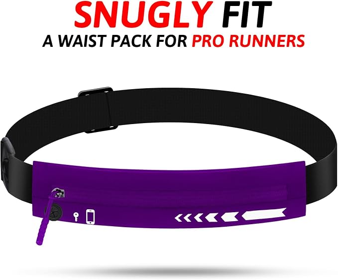 USHAKE Slim Running Belt for Women Men-Runners Phone Holder Fanny Pack - Image 2
