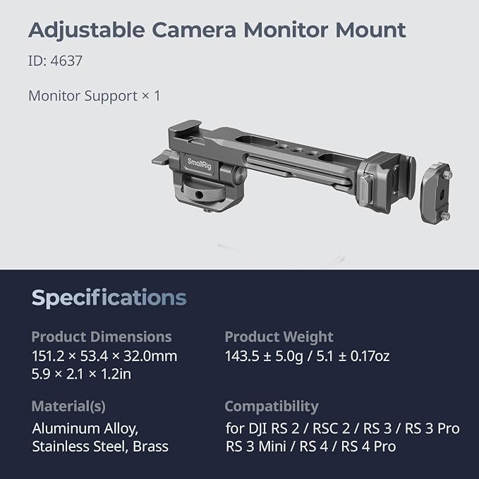 SMALLRIG HawkLock Quick Release Adjustable Camera Monitor Mount, NATO Rail and - Image 9
