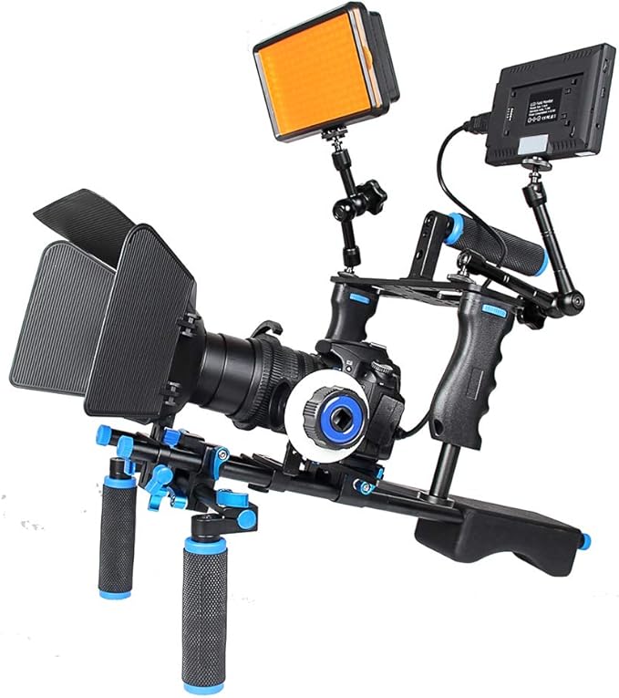 Shoulder Rig Stabilizer Kit, Aluminum Alloy Camera Stabilizer Cage - Image 5