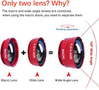 3 in 1 Cell Phone Camera Lens Kit Wide Angle Macro Fisheye Lens Universal - Image 2