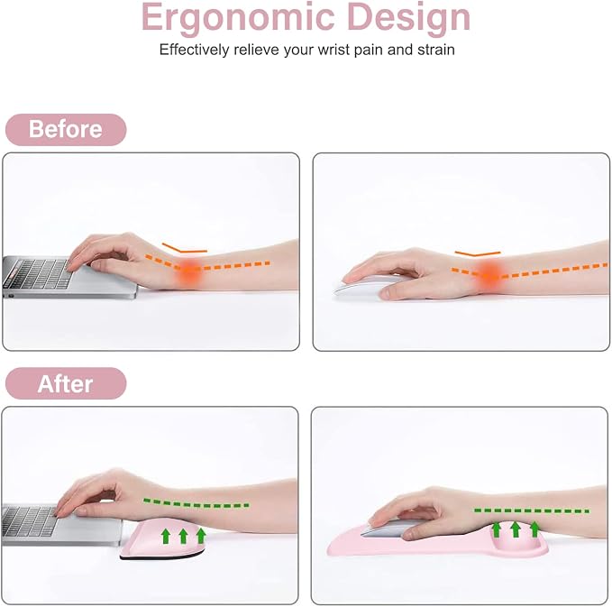 MOSISO Wrist Rest Support for Mouse Pad & Keyboard Set, Ergonomic Mousepad - Image 3