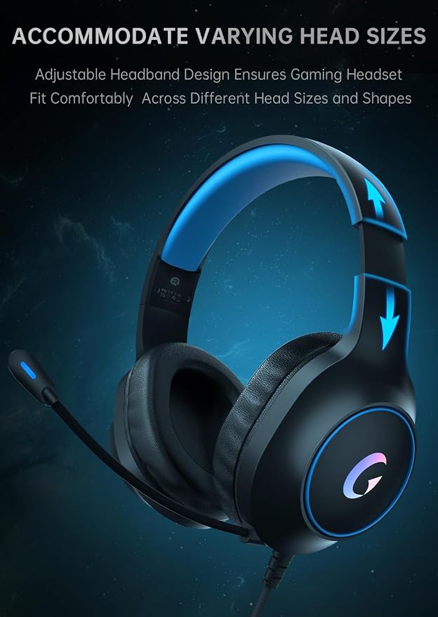 CM7002 Gaming Headset for PS5, Xbox Series, Surround Sound RGB Gaming Headphones - Image 8
