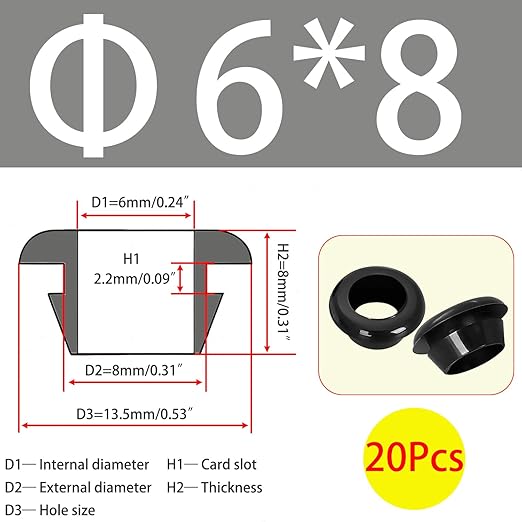 Qrity 20 PCS Rubber Grommets Cable Railing, Car Grommet, Cable Railing - Image 2