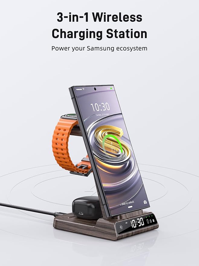 Wireless Charger for Samsung Charging Station, 3 in 1 Android Phone Charger for - Image 2