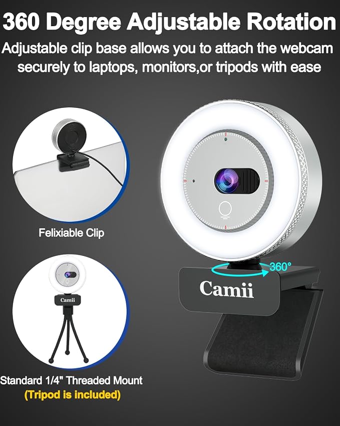 2K Webcam with Light, HD Webcam - Image 8
