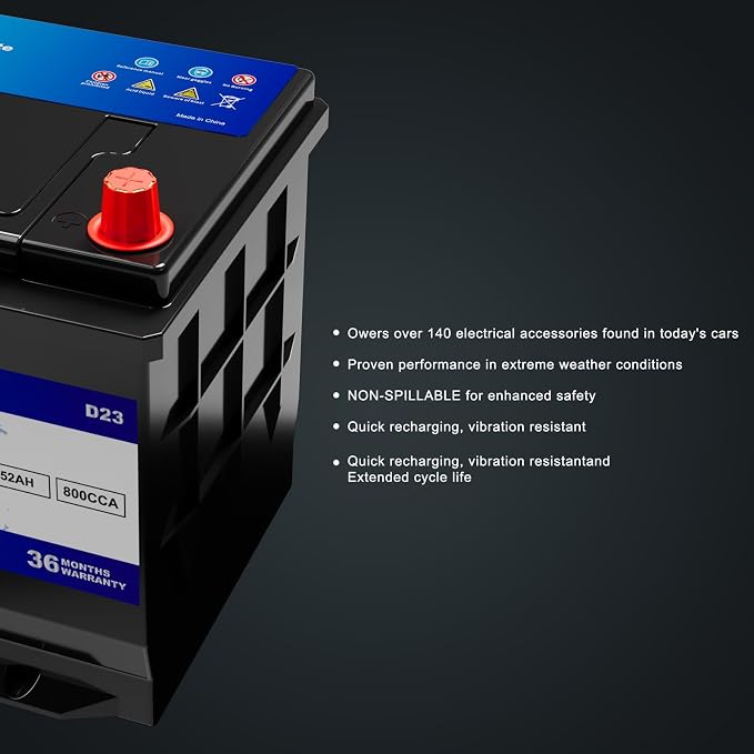 XINGCELL Kim Kirin12.8V 52Ah LiFePO4 Car Battery Group 35/D23 – Lithium Iron - Image 3