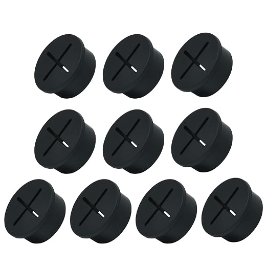 10Pcs Desk Grommet, Flexible Rubber Wire Grommets, Wall Grommets by EASYEAH