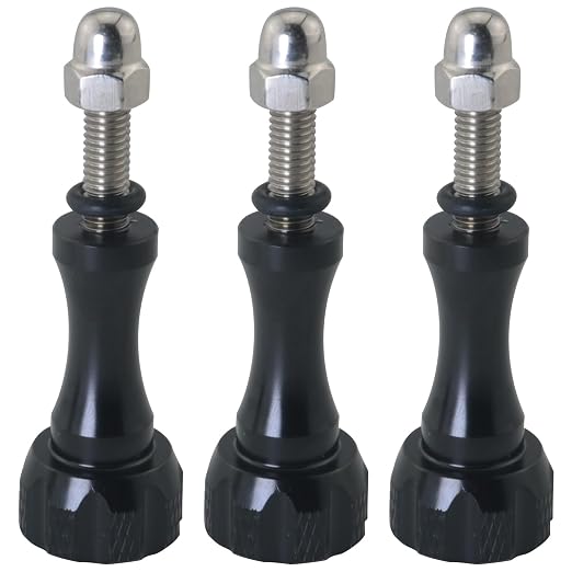 3PCS Black Aluminium Alloy Hand Tightened Screws Length 19.6mm Universal Action - Image 3