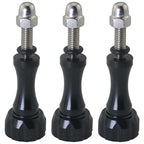 3PCS Black Aluminium Alloy Hand Tightened Screws Length 19.6mm Universal Action - Image 3