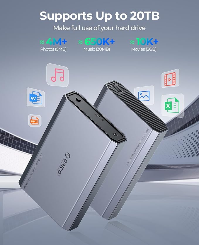 ORICO Aluminum 3.5 Hard Drive Enclosure - Image 4