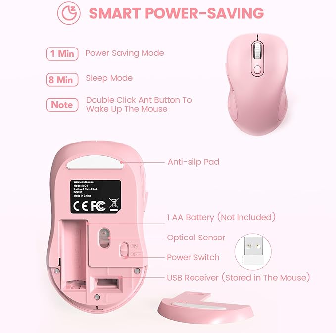 WisFox 2.4G Wireless Mouse for Laptop, Ergonomic Computer Mouse - Image 6