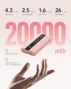 VRURC Portable Charger, 20000mAh Mini Power Bank, 22.5W Fast Charging Battery - Image 4