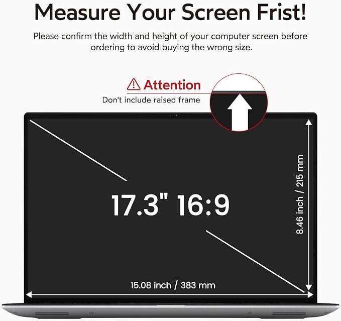 bersem 17.3 Inch Laptop Privacy Screen - Image 6
