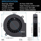 GDSTIME 75mm USB Fan, 75mm x 15mm Blower Fan, 5V DC Brushless Cooling Fan - Image 7