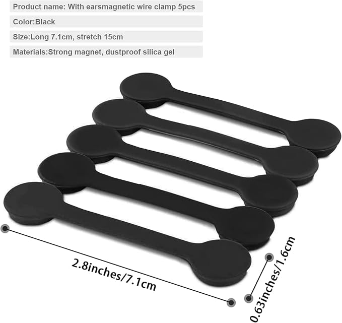 6 Pack Magnetic Twist Ties, Viaky Multicolor Magnet Keeper Bands Winder Wrap - Image 3