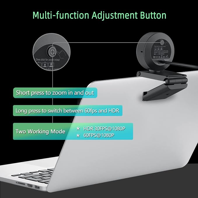 Angetube 1080p Webcam with Ring Light - Image 6