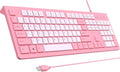 Computer Keyboard Wired, Plug Play USB Keyboard, Low Profile Chiclet Keys by COLIKES