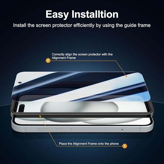NEW'C 3 Pack Privacy for iPhone 16, iPhone 15 Screen Protector, Anti-Spy - Image 5